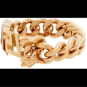 Versace Gold Medusa La Greca Chain Bracelet
